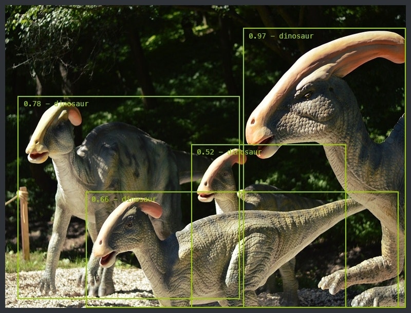 Image of a dinosaur, illustrating an object detection example.