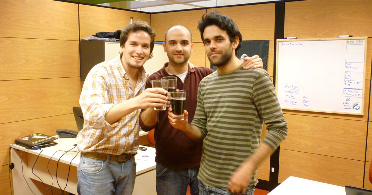 Tryolabs founders Martin, Raúl and Ernesto back in 2009.