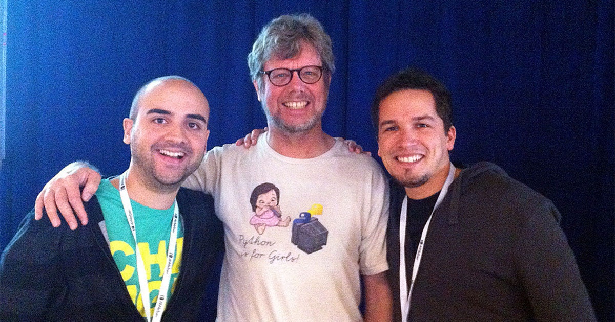 Raúl and Martin with Guido van Rossum at PyCon 2013.