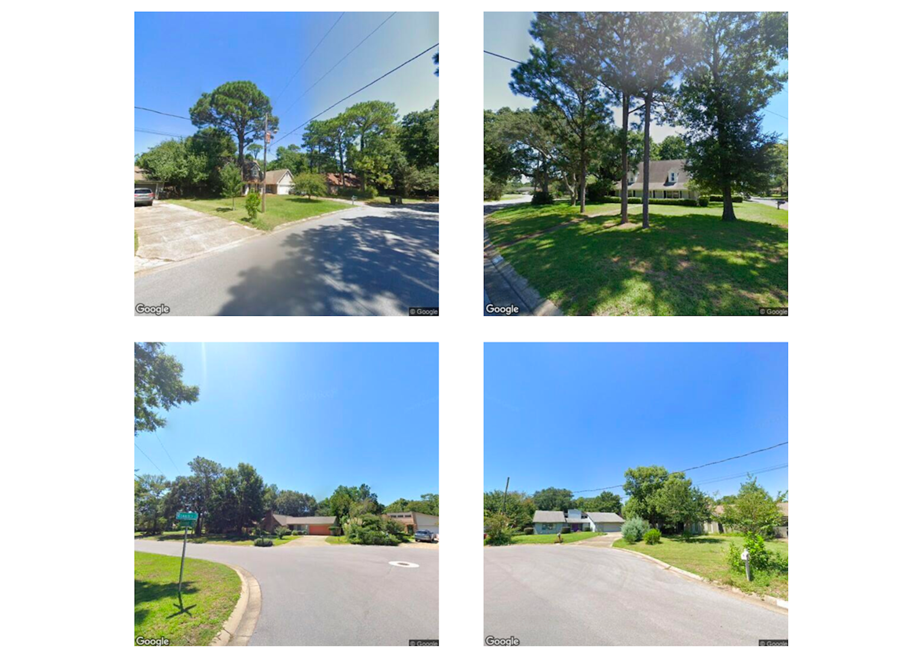 Four images of streetviews