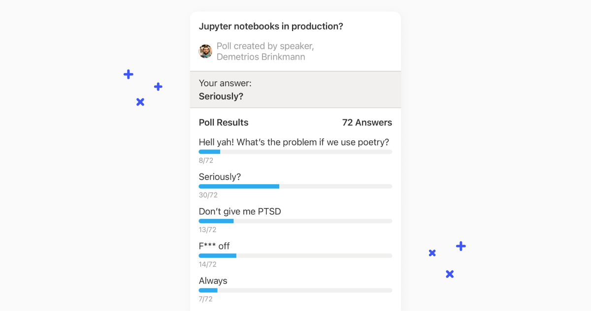 screenshot of poll about the usage of Jupyter notebooks
